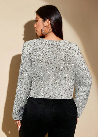 Серебряный демисезонный кардиган SHEIN