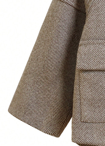 Серый демисезонный костюм (куртка-рубашка, брюки) SHEIN