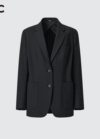 Черный женский жакет Uniqlo однотонный - демисезонный