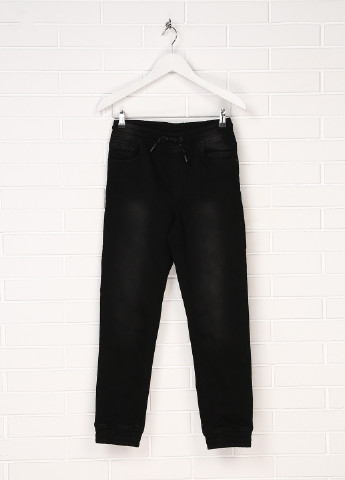 Джинси Pepperts джогери однотонні чорні джинсові бавовна