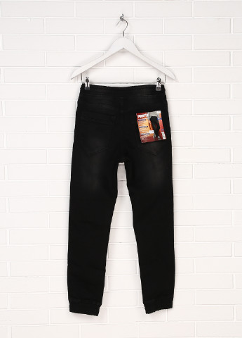 Джинси Pepperts джогери однотонні чорні джинсові бавовна