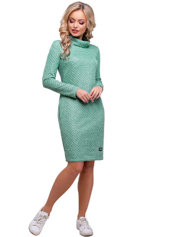Светло-зеленое кэжуал платье ST-Seventeen однотонное
