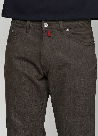 Коричневые демисезонные прямые джинсы Pierre Cardin