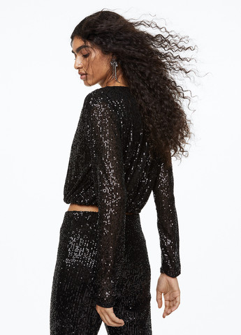 Чёрная блуза на запах H&M