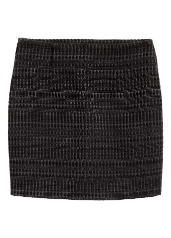 Черная кэжуал фактурная юбка H&M карандаш