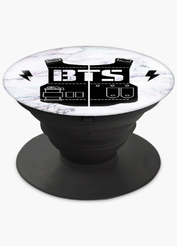 Попсокет (Popsockets) тримач для смартфону БТС (BTS) (8754-1096) Чорний MobiPrint (216748295)