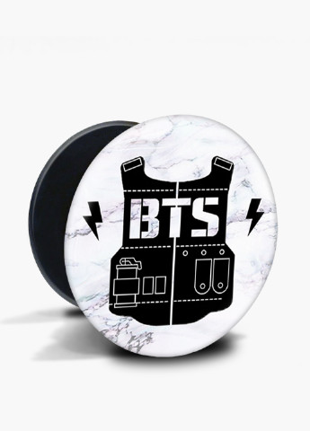 Попсокет (Popsockets) тримач для смартфону БТС (BTS) (8754-1096) Чорний MobiPrint (216748295)