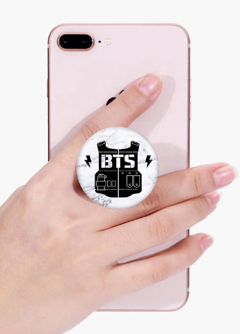 Попсокет (Popsockets) тримач для смартфону БТС (BTS) (8754-1096) Чорний MobiPrint (216748295)