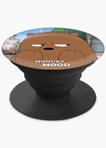 Попсокет (Popsockets) держатель для смартфона Вся правда о медведях (We Bare Bears) (8754-2900) Черный MobiPrint (229014764)