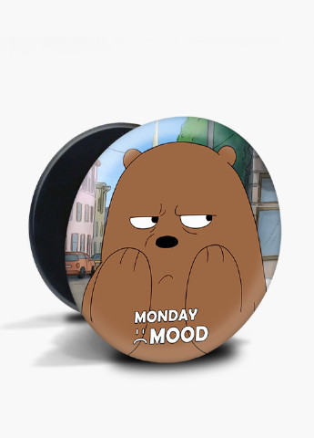 Попсокет (Popsockets) держатель для смартфона Вся правда о медведях (We Bare Bears) (8754-2900) Черный MobiPrint (229014764)