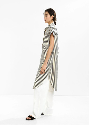 Чорно-білий кежуал сукня сукня-сорочка Parfois в смужку