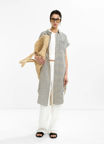 Чорно-білий кежуал сукня сукня-сорочка Parfois в смужку