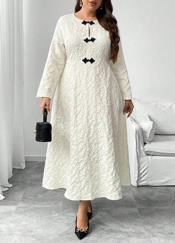 Кремовое праздничный, кэжуал платье SHEIN однотонное