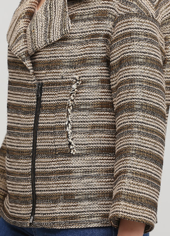 Бежевый женский жакет Sisley полосатый - демисезонный