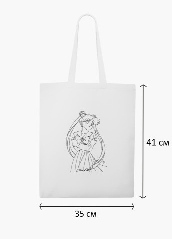 Эко сумка шоппер белая аниме Сейлор Мун (anime Sailor Moon) (9227-1768-WT-2) экосумка шопер 41*35 см MobiPrint (219111076)