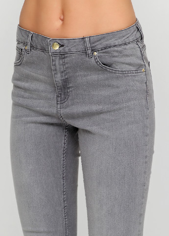 Светло-серые демисезонные скинни, укороченные джинсы H&M