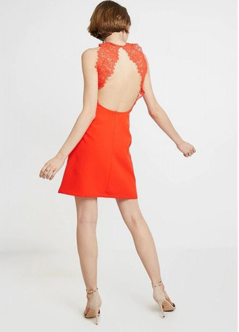 Оранжевое коктейльное платье с открытой спиной Molly Bracken однотонное