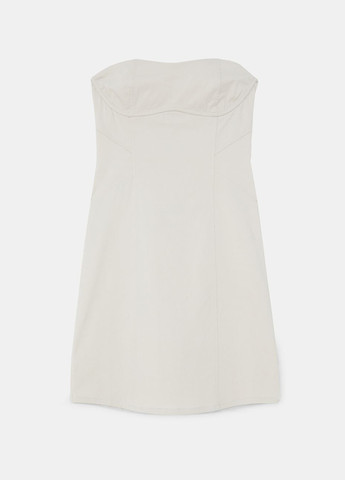 Светло-бежевое кэжуал, коктейльное платье с открытыми плечами Jennyfer однотонное