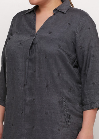 Темно-серое кэжуал платье рубашка Ciso однотонное