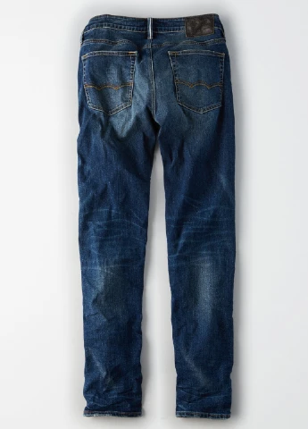Синие демисезонные зауженные джинсы American Eagle