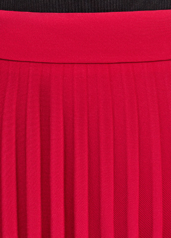 Красная кэжуал однотонная юбка Oodji плиссе