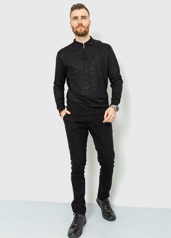 Черная футболка-поло для мужчин Ager с цветочным принтом