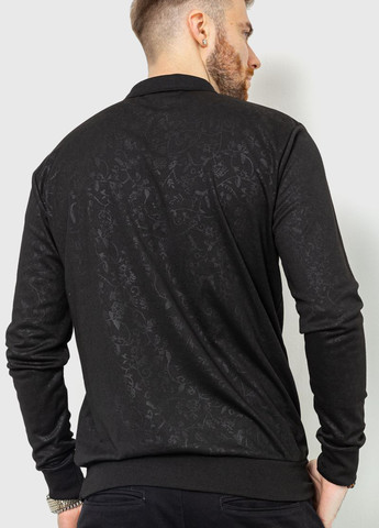 Черная футболка-поло для мужчин Ager с цветочным принтом