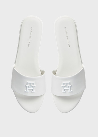 Белые шлепанцы Tommy Hilfiger с логотипом