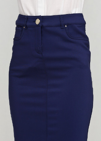 Темно-синяя кэжуал однотонная юбка Sassofono карандаш