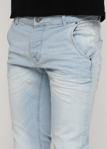Голубые демисезонные прямые джинсы Devred