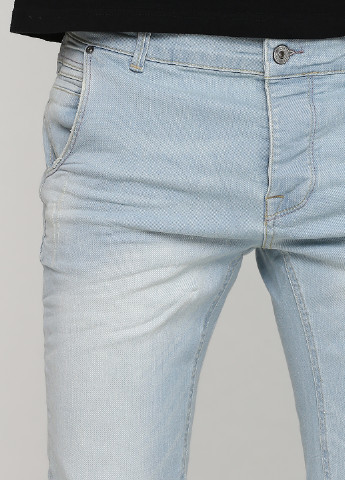 Голубые демисезонные прямые джинсы Devred