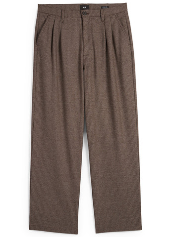 Коричневые кэжуал демисезонные прямые брюки C&A