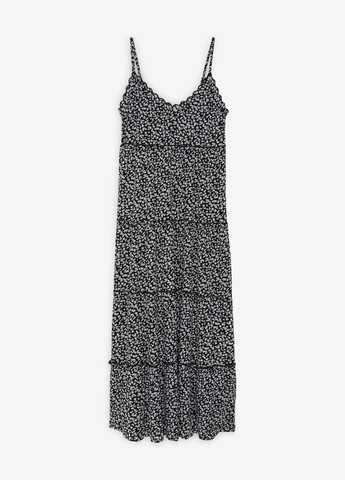 Чорно-білий кежуал сукня з відкритими плечима Jennyfer з квітковим принтом