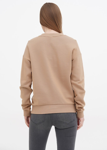 Світло-коричневий світшот H&M напис без декору (366488275)