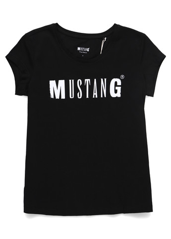 Черная летняя футболка Mustang