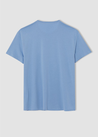 Темно-голубая футболка DeFacto