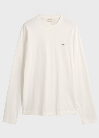 Белый демисезонный кэжуал лонгслив Gant однотонный