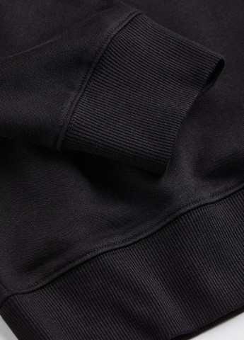 Свитшот H&M - крой надпись черный кэжуал - (255872107)