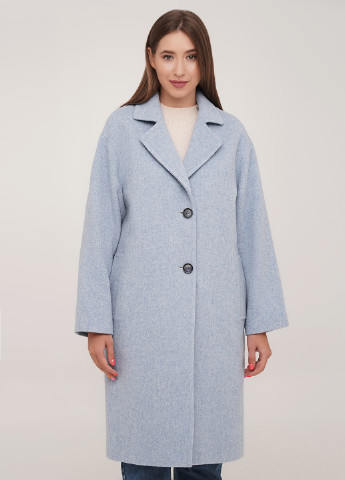 Голубое демисезонное Пальто однобортное Florens
