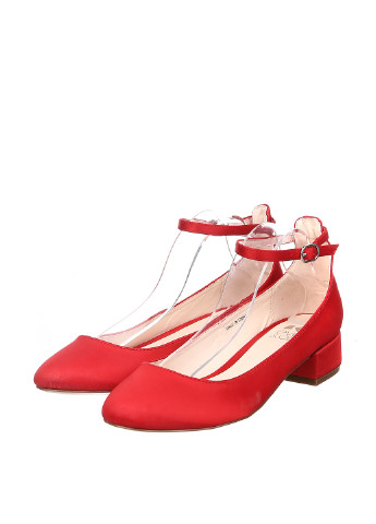 Красные женские кэжуал туфли на низком каблуке немецкие - фото