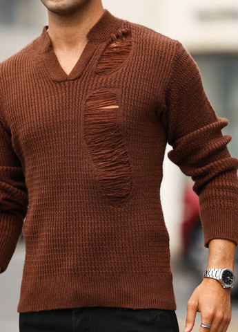 Коричневый демисезонный пуловер пуловер SHEIN