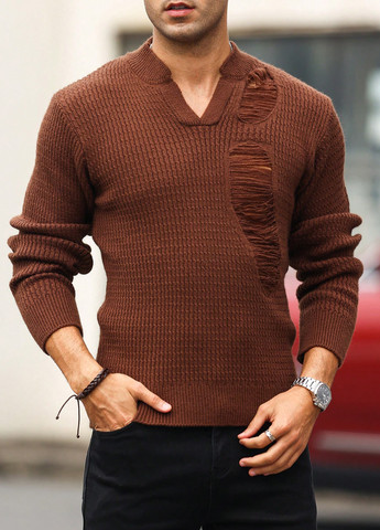 Коричневый демисезонный пуловер пуловер SHEIN