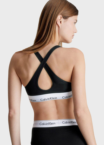 Чёрный топ бюстгальтер Calvin Klein без косточек хлопок