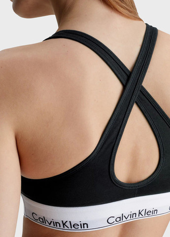 Чёрный топ бюстгальтер Calvin Klein без косточек хлопок