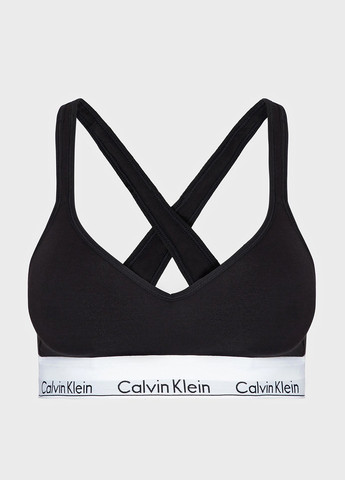 Чёрный топ бюстгальтер Calvin Klein без косточек хлопок