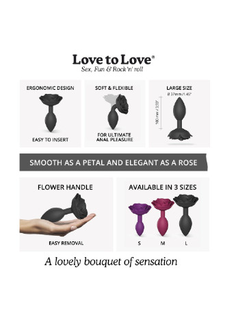 Анальная пробка OPEN ROSES L SIZE - BLACK ONYX Love To Love (254953864)