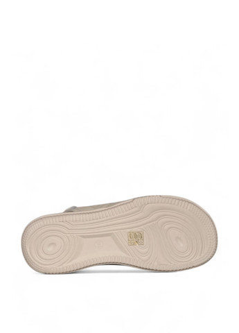 Светло-бежевые босоножки ALLSY на липучке с логотипом