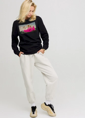 Чорний свитшот женский oversize /no flis/ YAPPI (254658775)