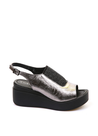 Серебряные босоножки Twenty Two с ремешком со стразами