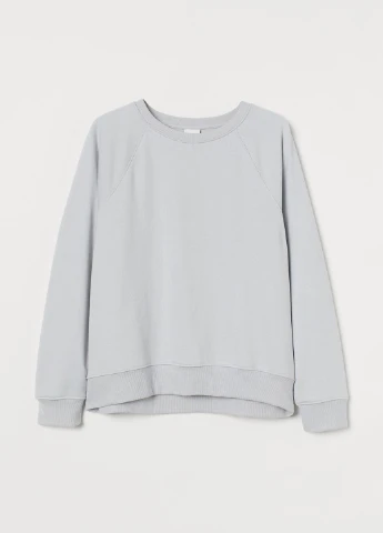 Светло-серый свитшот H&M однотонный (252436884)